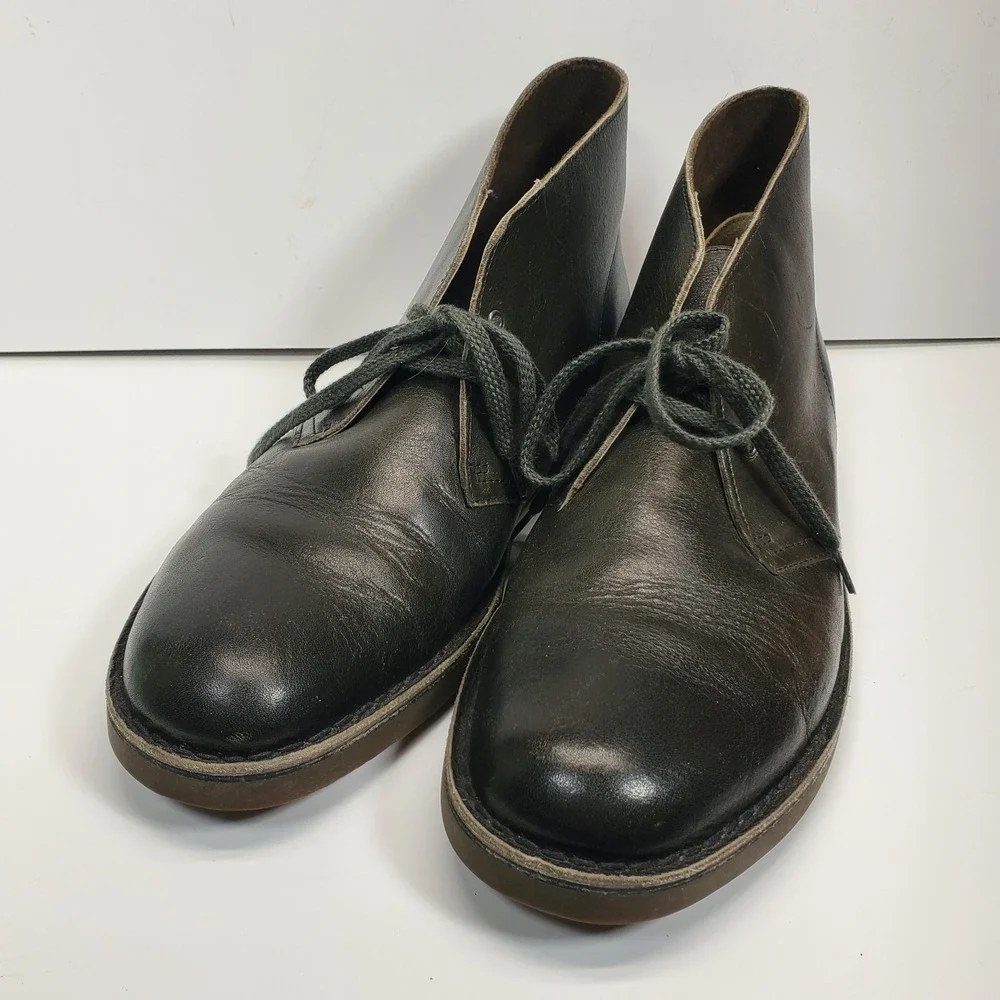 Clarks Men's Chukka Boots Size 12M Bushacre 2 Black Leather Ankle Lace Up 15522
